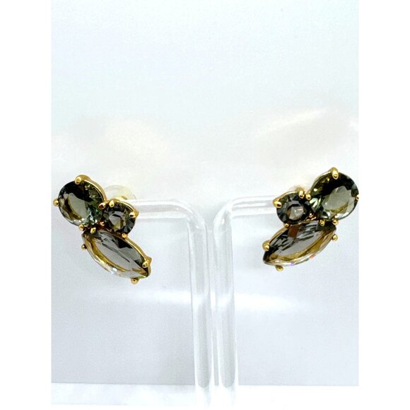 Kate Spade Smoky Quartz Crystal Dangle Earrings Gold Tone Faceted Stones Elegant - Picture 5 of 9